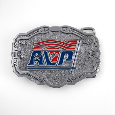 Vintage AVP American Flag w/ Bald Eagle Logo Belt Buckle Hit Line Made in USA