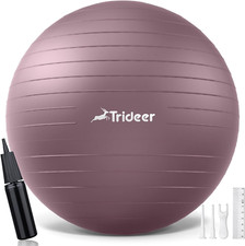 Yoga Ball - Exercise Ball for Workout Pilates Stability - Anti-Burst and Slip Re