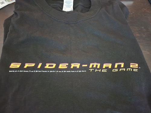 NEW Not Worn PROMO Spider-Man 2 2004 GAME CRAZY T-Shirt XL ps2 xbox PLAYSTATION - Picture 1 of 5