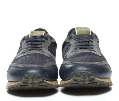 Tenis con cordones VALENTINO para hombre de capota baja marrón marino gamuza 9-42 - Imagen 3 de 6