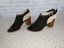 Marc Fisher - Suede Perforated Heedled Sandals - Parso - Black - Size 5.5 M