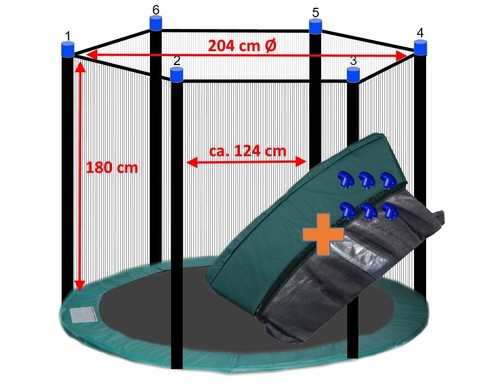 Trampolin Sicherheitsnetz Randabdeckung Federn Stangen Abdeckplane Kappen Leiter - Bild 104 von 251