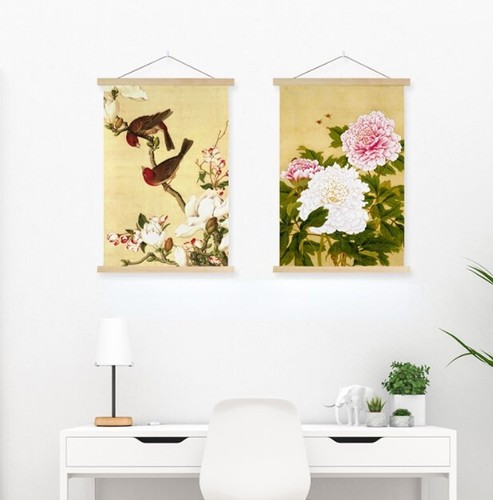 1PC Frame Wall Hanging Flower Bird Pattern Vintage Style Asian style Home Decor - Picture 15 of 33
