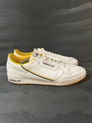 Adidas Continental 80 Mens Size 14 White Yellow Leather Sneakers G28995 