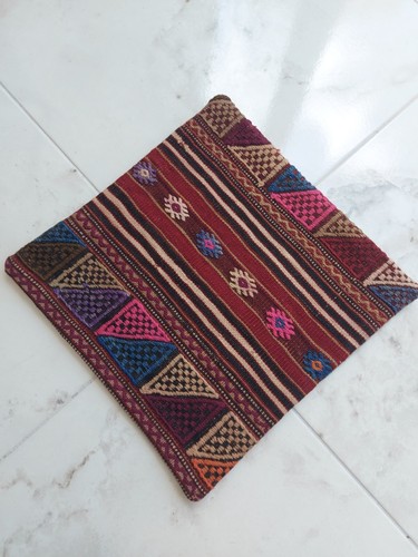 Zippered Vintage Decor Handmade Pillow Case Wool Pillow Cover Carpet Rug - Picture 5 of 11