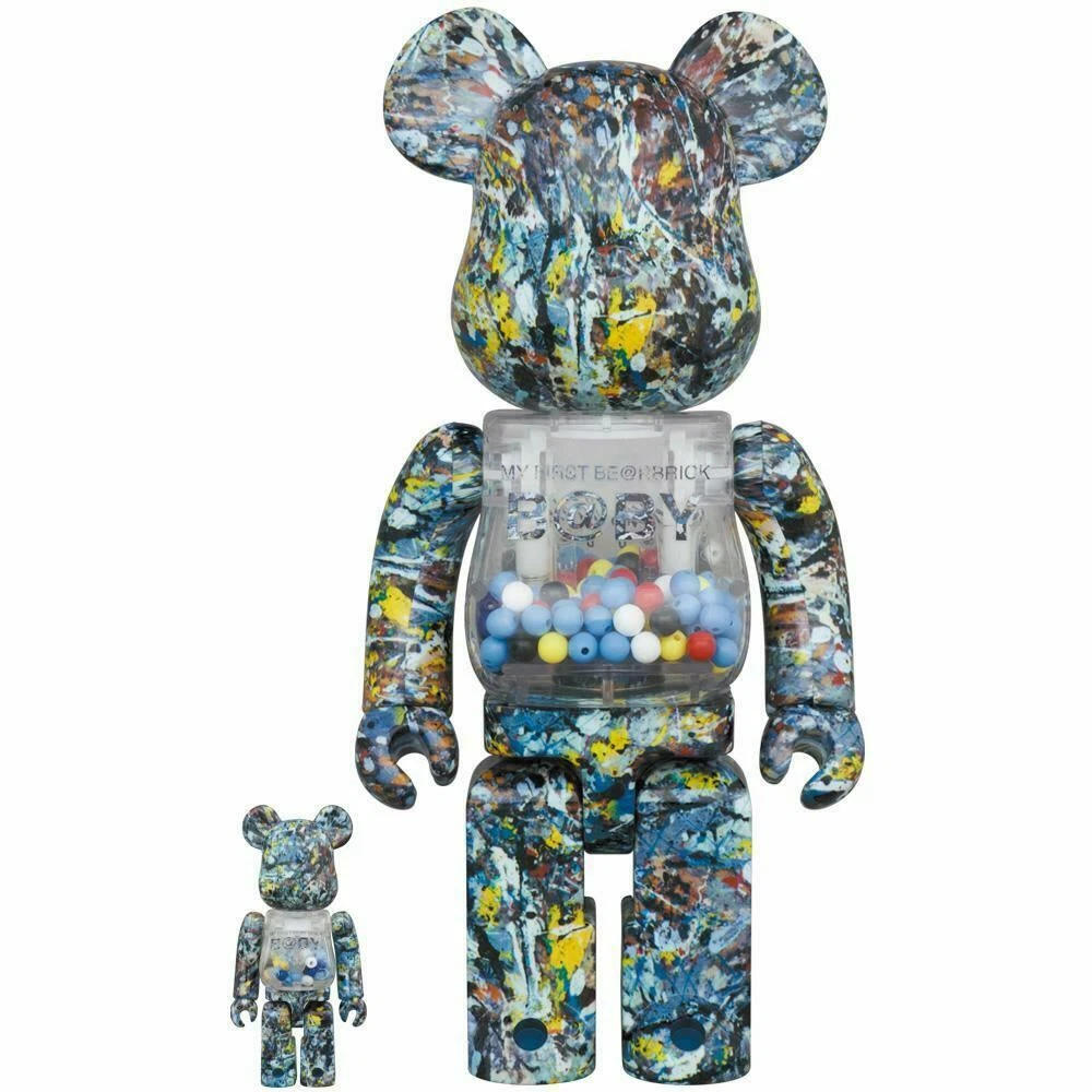 MY FIRST BE@RBRICK Medicom toy bearbrick B@BY Jackson Pollock Studio  Ver.100 400