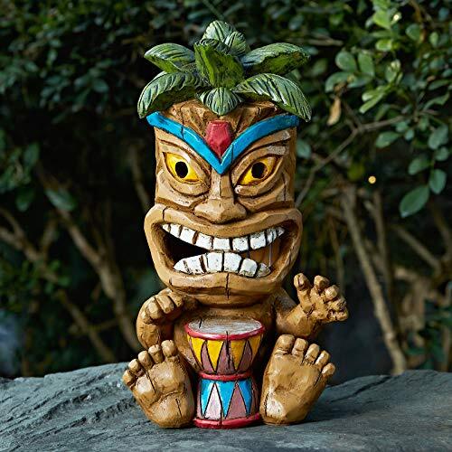 Solar Tiki Statue Outdoor Garden Figurine for Patio Bar Yard Backyard - Picture 6 of 6