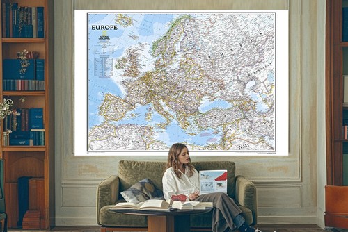 90 X 60 CM Mapa de Europa Mapa Política Póster Geografía Pared Decoración - Imagen 6 de 9