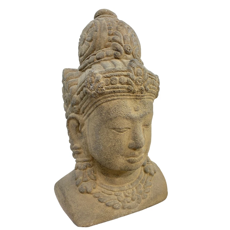 Dewi Sri Diosa de la Fertilidad Estatua Busto Arroz Madre Jardín Escultura Piedra Fundida Foto 4 de 4