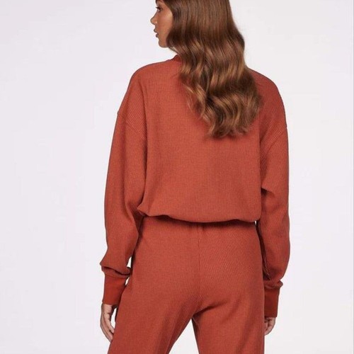 Charlie Holiday Locale Waffel Sweatshirt & Journey Lounge Hose Set Rost GR S - Bild 5 von 6