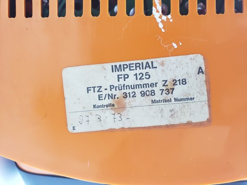Imperial Rundfunk Portable FP 125 Retro Space Age TV Reisegerät Schwarz/Weiß - Afbeelding 3 van 24
