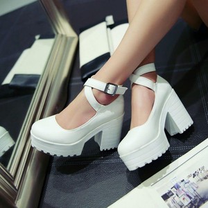 Womens-Stylish-Round-Toe-Chunky-Heel-Platform-Ankle-Strap-Mary-Jane-Pumps-Sandal
