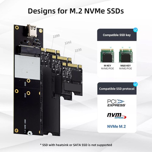 1 2 external Bootable MacOS drive M.2 NVMe SSD Enclosure For iMacq9Z - Afbeelding 3 van 8