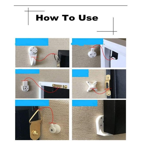 47Pcs Non-Trace Wall Picture Hooks Invisible Traceless Drywall Z9T9 - Picture 5 of 6