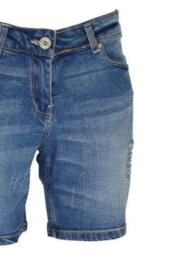 Ladies Denim Shorts Boyfriend Stretch Ripped Roll Up Distressed Fit Hotpants - Picture 28 of 31