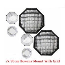 US 2X Godox Octagon 95cm Honeycomb Softbox Bowen Mount Speedring Studio Strobe