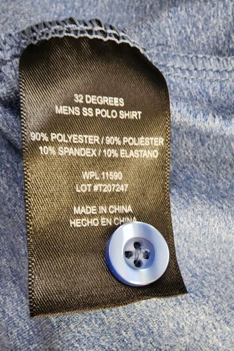 Polo uomo XXL 32 gradi cool golf performance camicia 90% poliestere blu - Foto 3 di 4