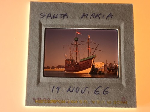 T1-67 VINTAGE FOTO DIAS - SANTA MARIA BOOT 1960 KODAK KODACHROME TRANSPARENT  - Bild 1 von 3