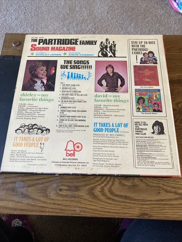 The Partridge Family Sound Magazine LP Bell 6064 , David Cassidy Shirley Jones - 第 4/4 張圖片