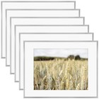 14x18 Silver Aluminum Frame with 11x14 Mat Real Glass Cover 6 Pack