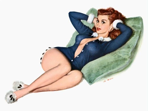 Poster - Vintage Pin-Up Girl Winter Redhead Illustrated, 4 Sizes - Imagen 2 de 20