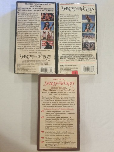 DANCES WITH WOLVES VHS LOT OF 3 INCLUDING RARE MAKING OF DANCES WITH WOLVES - Picture 6 of 9