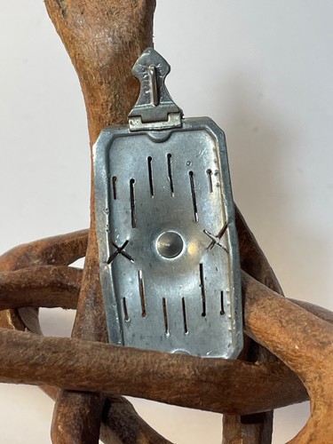 Antico ciondolo geometrico pietre cristalli blu zaffiro art deco anni 20 - Foto 4 di 6