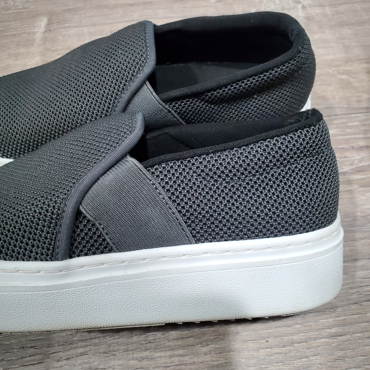 Eileen Fisher Pep Flyknit Gray Mesh Slip-On Loafers Eileen Fisher Pep Graphite Gray Mesh Slip On Platform  main image 4