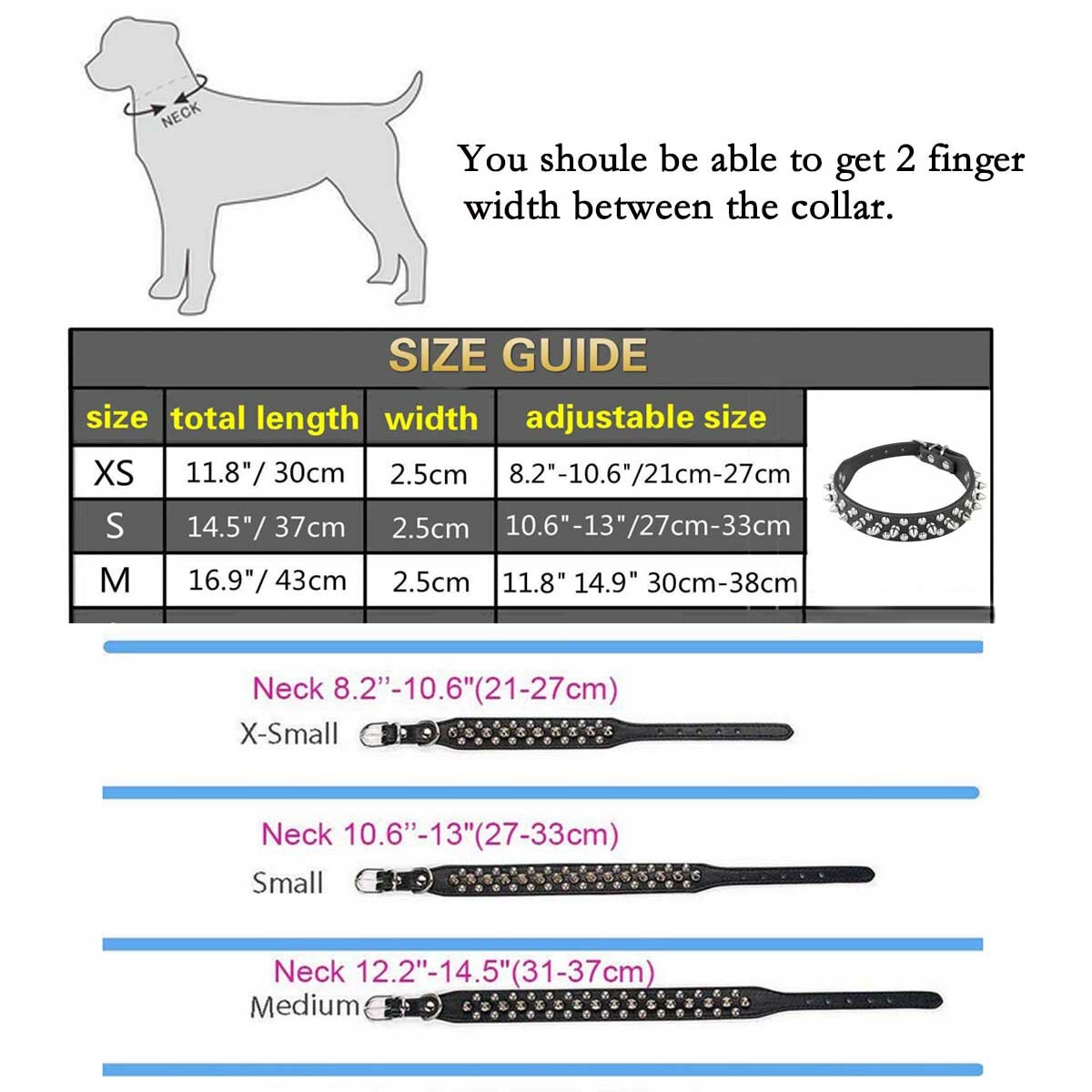 toy poodle collar size