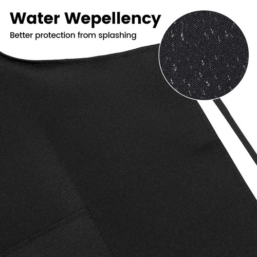 10Pcs Adjustable Black Apron Bib with Waterproof Design for Kitchen Use - Picture 11 of 12