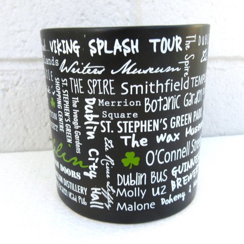 Black Matte Dublin Coffee Mug Lucky Irish Shamrock Landmarks Places Travel 16 oz - Picture 2 of 12