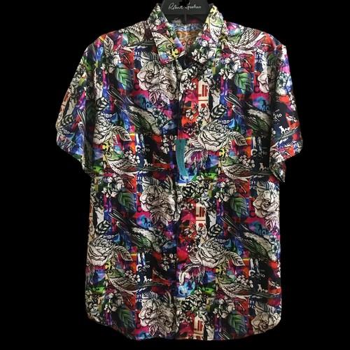 Robert Colorful Short Sleeve Shirt SIze Medium - Picture 3 of 6