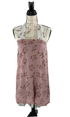 Ian Mosh Old Pink & Ecru Ruffle Halter Peasant style strawberry Dress Size 2 