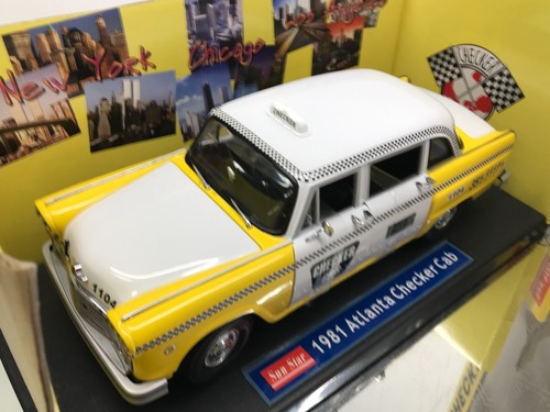 SUN STAR 2504 ATLANTA CHECKER CAB TAXICAB YELLOW TAXI 1981 -1:18- GOOD IN BOX - Imagen 10 de 10