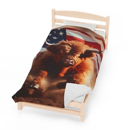 Scottish Highland USA Cattle, Velveteen Plush Blanket, Bull Cow Farm Ranch Steer - Bild 5 von 5