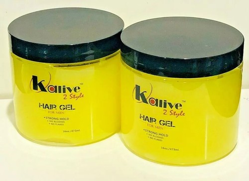Kalive 2 Style HAIR GEL For Men STRONG HOLD Styling Gels No FLAKES 16 Oz Each - Picture 2 of 2