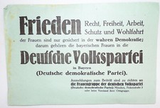 Leaflet Peace German People's Party Women's Group Munich Weimar Republic