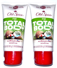 Old Spice Total Body Aluminum Free Deodorant Cream Fiji 3 oz LOT OF 2 NEW