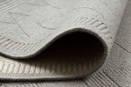 Modern 100% natural WOOL flat-woven Rug "VILLA" ZIGZAG dark beige easy to clean - Picture 11 of 11