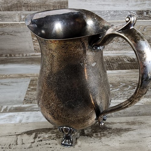 Vintage Silberteller Leonard Silverplate Wasserkrug mit Fuß und Eislippe - Bild 6 von 10