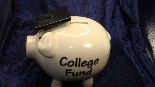 COLLEGE FUND PIGGY BANK~TOO CUTE WITH STOPPER IN NOSE~7”x6”~ EXCELLENT CONDITION - Picture 3 of 6