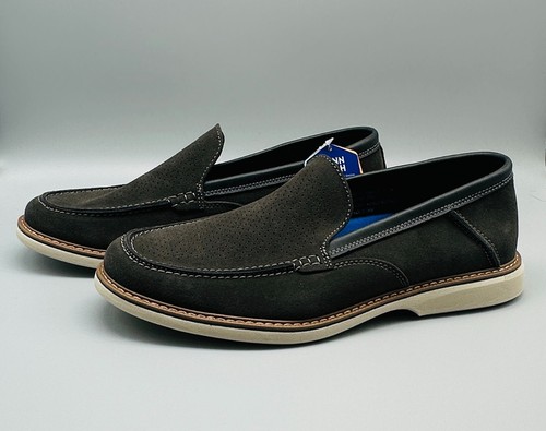 Nunn Bush Men's Loafers Otto EZ Slip On Size 11.5 Moc Toe Leather Suede Gray NEW - Picture 4 of 16