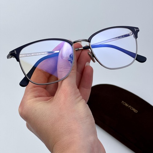 Tom Ford Men Eyeglasses Blue Silver Blue Block Square FT5750-B 091 BRAND NEW - Picture 7 of 9
