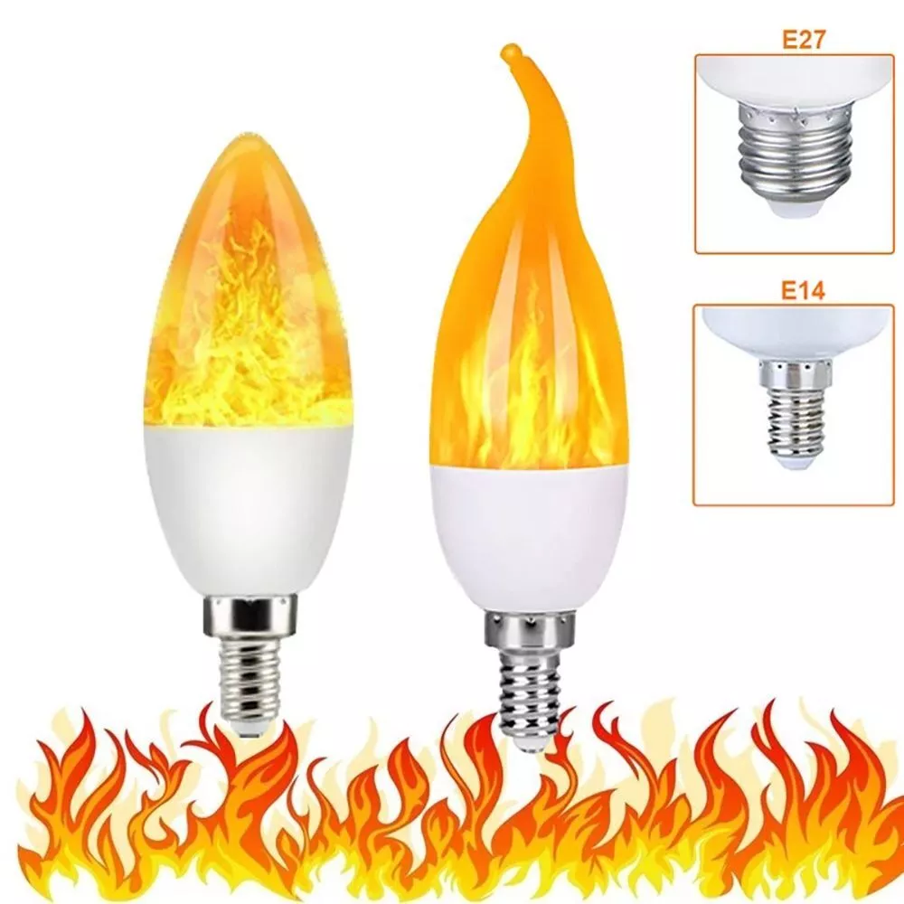 E14 E27 Candle Light Flame Lamp Flame Effect Light Bulb Atmosphere Lamp