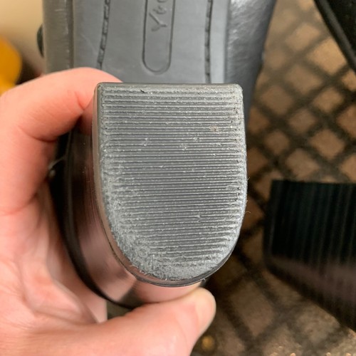 Yuu women's Melly leather shoes black buckle accent pilgrim heels size 10M - Picture 10 of 10