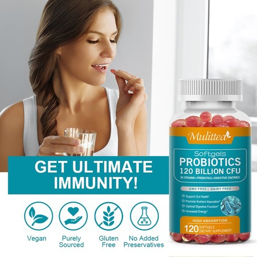 Probiotics 120 Billion CFU 36 Strains Capsules Support Immune & Digestion - Picture 2 of 8
