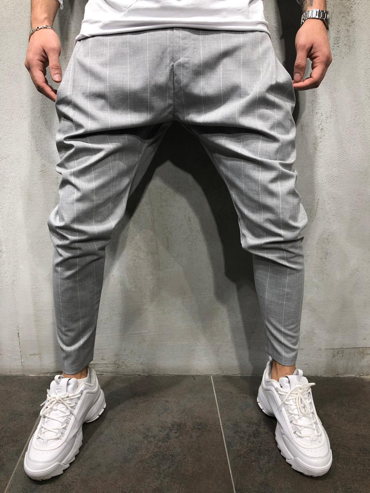 Jogger Ankle Pants Streetwear Drop Credch Striped Baggy Casual Slim Fit 4068 Jogger Ankle Pants Streetwear Drop Credch Striped Baggy Casual Slim Fit 4068