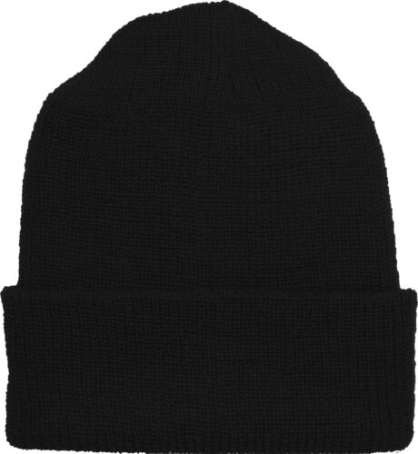 Orologio Nero 100% Lana Cappello Caldo Inverno Campeggio Cappello Lavorato a Maglia USA 8492 - Foto 3 di 6
