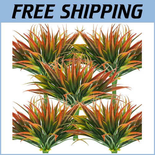 Vibrant 32-Pc Red Artificial Grass Plants - 17.7in Indoor/Outdoor Decor