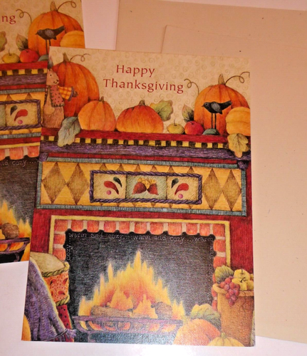 Set di due biglietti nuovi LANG Happy Thanksgiving con buste art by Lisa Blowers - Foto 3 di 6